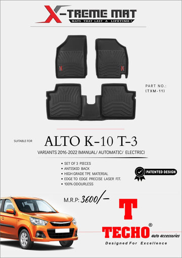 MARUTI ALTO K-10 2022 ONWARDS X-TREME MAT, SET OF 3 PCS