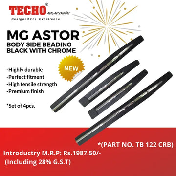MG ASTOR BLACK WITH CHROME 2021 ONWARDS, SET OF 4 PCS DOOR BEADING