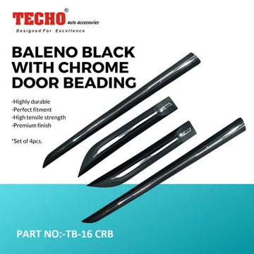 MARUTI BALENO BLACK WITH CHROME 2015-2019, SET OF 4 PCS DOOR BEADING