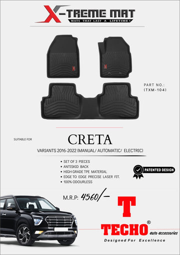 HYUNDAI CRETA 2015-2019 X-TREME MAT, SET OF 3 PCS