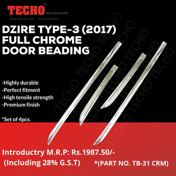 MARUTI DZIRE FULL CHROME 2017-2023, SET OF 4 PCS DOOR BEADING
