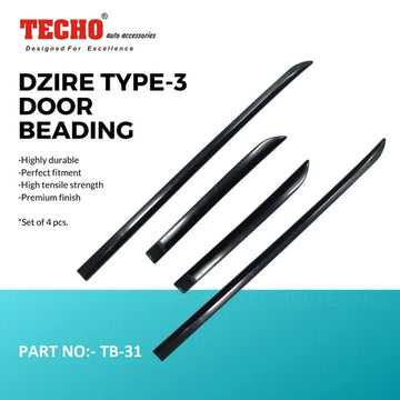 MARUTI DZIRE BLACK 2017-2023, SET OF 4 PCS DOOR BEADING