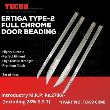 MARUTI ERTIGA BLACK WITH CHROME-INSERT 2018 ONWARDS, SET OF 4 PCS DOOR BEADING