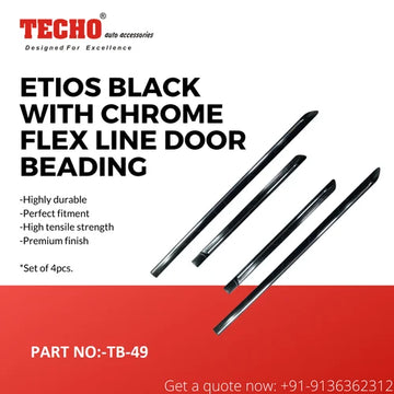 ETIOS BLACK WITH CHROME FLEX DOOR BEADING