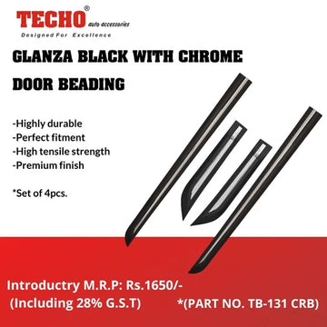 TOYOTA GLANZA BLACK WITH CHROME 2022 ONWARDS, SET OF 4 PCS DOOR BEADING