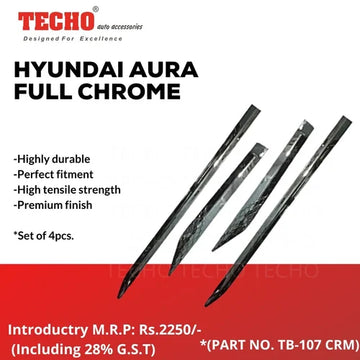 HYUNDAI AURA FULL CHROME 2020 ONWARDS, SET OF 4 PCS DOOR BEADING