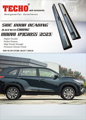 TOYOTA INNOVA HYCROSS BLACK & CHROME 2023 ONWARDS, SET OF 4 PCS DOOR BEADING
