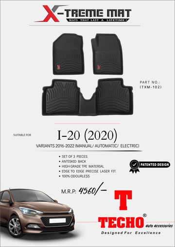 HYUNDAI i20 2020 ONWARDS X-TREME MAT, SET OF 3 PCS