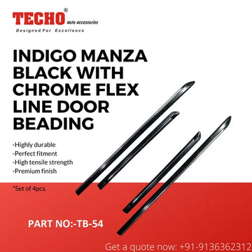 TATA INDIGO MANZA BLACK WITH CHROME 2009 ONWARDS, SET OF 4 PCS DOOR BEADING