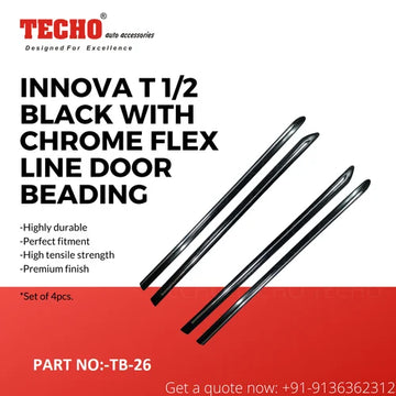 TOYOTA INNOVA BLACK WITH CHROME FLEX 2005-2011, SET OF 4 PCS DOOR BEADING