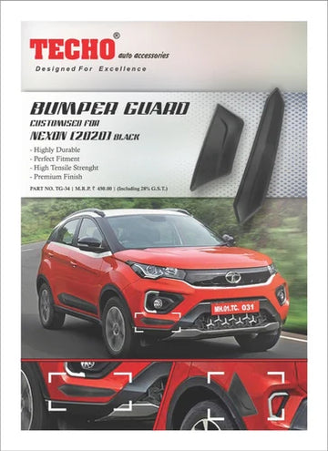 BUMPER GUARD FOR TATA NEXON BLACK GLASS FINISH 2022