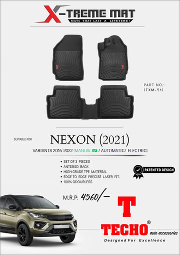 TATA NEXON 2020-2022 X-TREME MAT, SET OF 3 PCS
