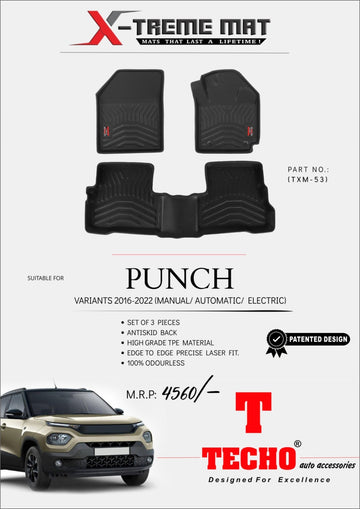 TATA PUNCH 2021 ONWARDS X-TREME MAT, SET OF 3 PCS