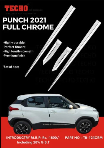 TATA PUNCH FULL CHROMR 2021 ONWARDS, SET OF 4 PCS DOOR BEADING
