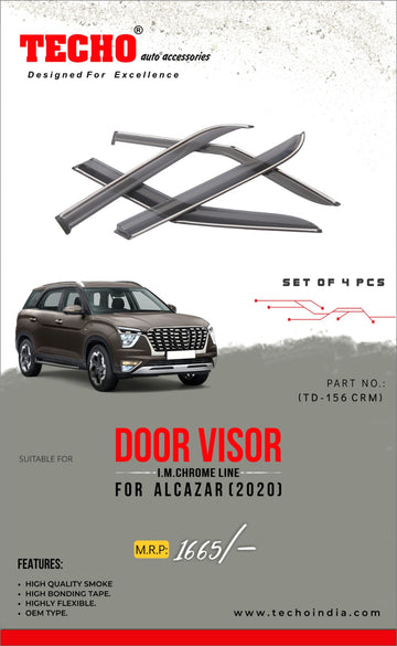 HYUNDAI ALCAZAR CHROME LINE 2020 ONWARDS, SET OF 4 PCS DOOR VISOR