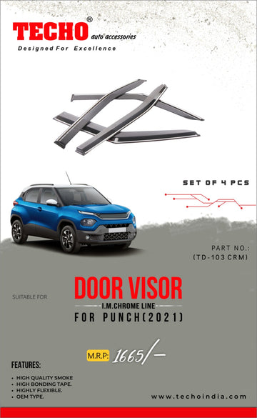 TATA PUNCH CHROME LINE 2021 ONWARDS, SET OF 4 PCS DOOR VISOR