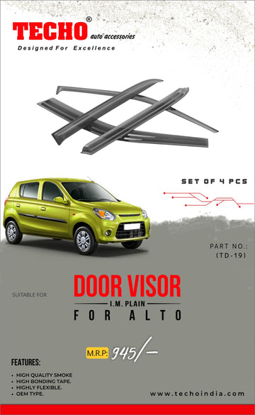 MARUTI ALTO PLAIN 2000 ONWARDS, SET OF 4 PCS DOOR VISOR