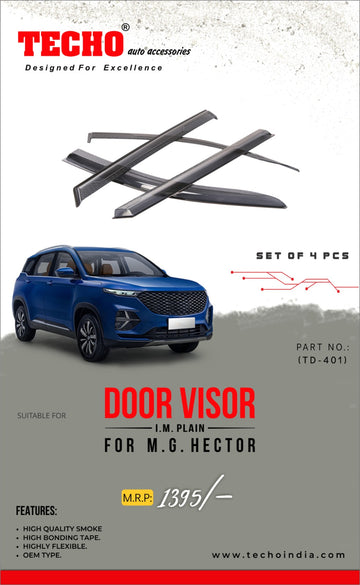 M.G. HECTOR PLAIN 2019 ONWARDS, SET OF 4 PCS DOOR VISOR
