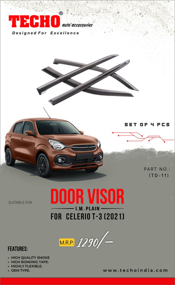 MARUTI CELERIO 2021 ONWARDS, SET OF 4 PCS DOOR VISOR