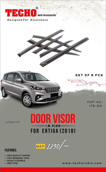 MARUTI ERTIGA PLAIN 2018 ONWARDS, SET OF 4 PCS DOOR VISOR