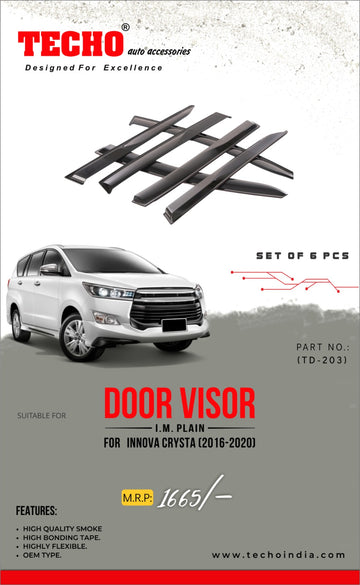 TOYOYA INNOVA CRYSTA PLAIN 2016-2020, SET OF 6 PCS DOOR VISOR