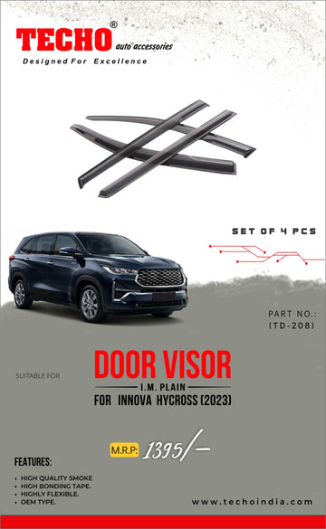 TOYOTA INNOVA HYCROSS PLAIN 2023 ONWARDS, SET OF 4 PCS DOOR VISOR