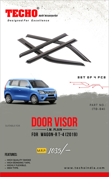 MARUTI WAGON-R PLAIN 2019 ONWARDS, SET OF 4 PCS DOOR VISOR