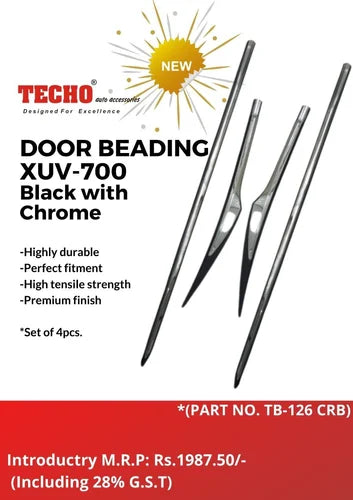 MAHINDRA XUV-700 BLACK WITH CHROME 2021 ONWARDS, SET OF 4 PCS DOOR BEADING