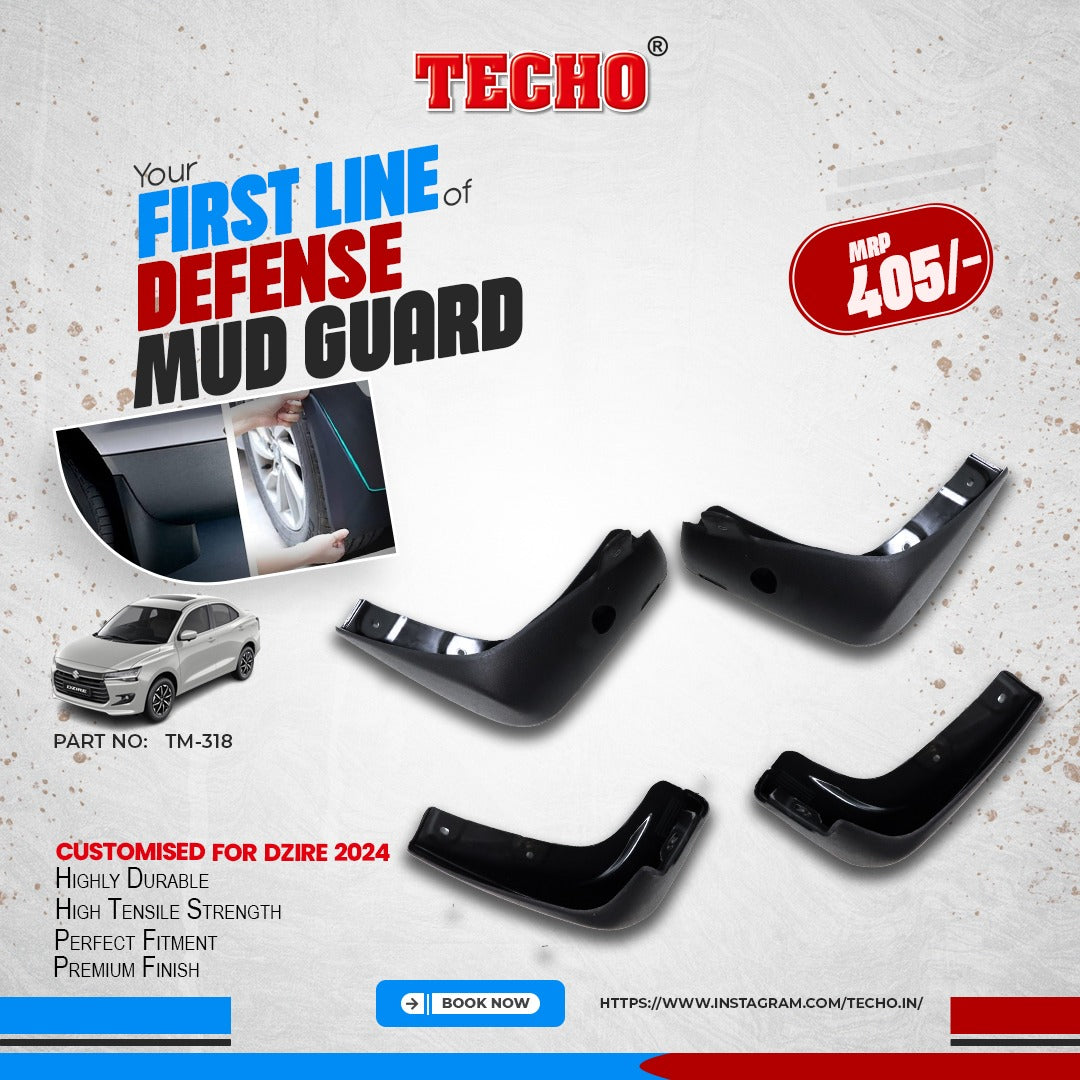 MARUTI DZIRE 2024 ONWARDS, SET OF 4 PCS  MUD GUARD