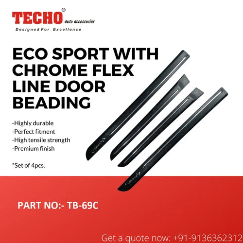 FORD ECO SPORT WITH CHROME 2012-2018, SET OF 4 PCS  DOOR BEADING