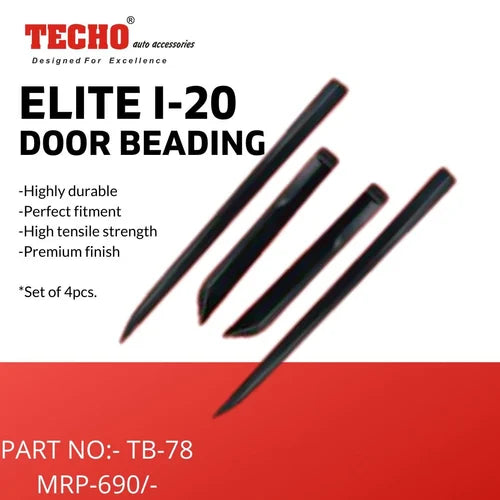 DOOR BEADING FOR HYUNDAI ELITE  I-20 BLACK 2018