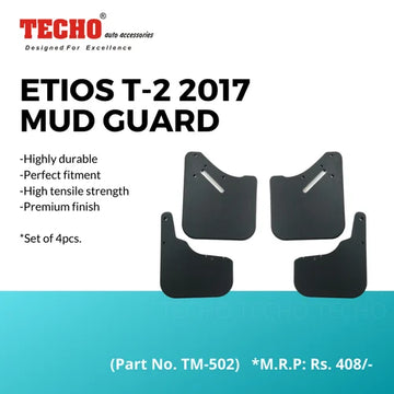 TOYOTA ETIOS T-2 2017 ONWARDS, SET OF 4 PCS  MUD GUARD