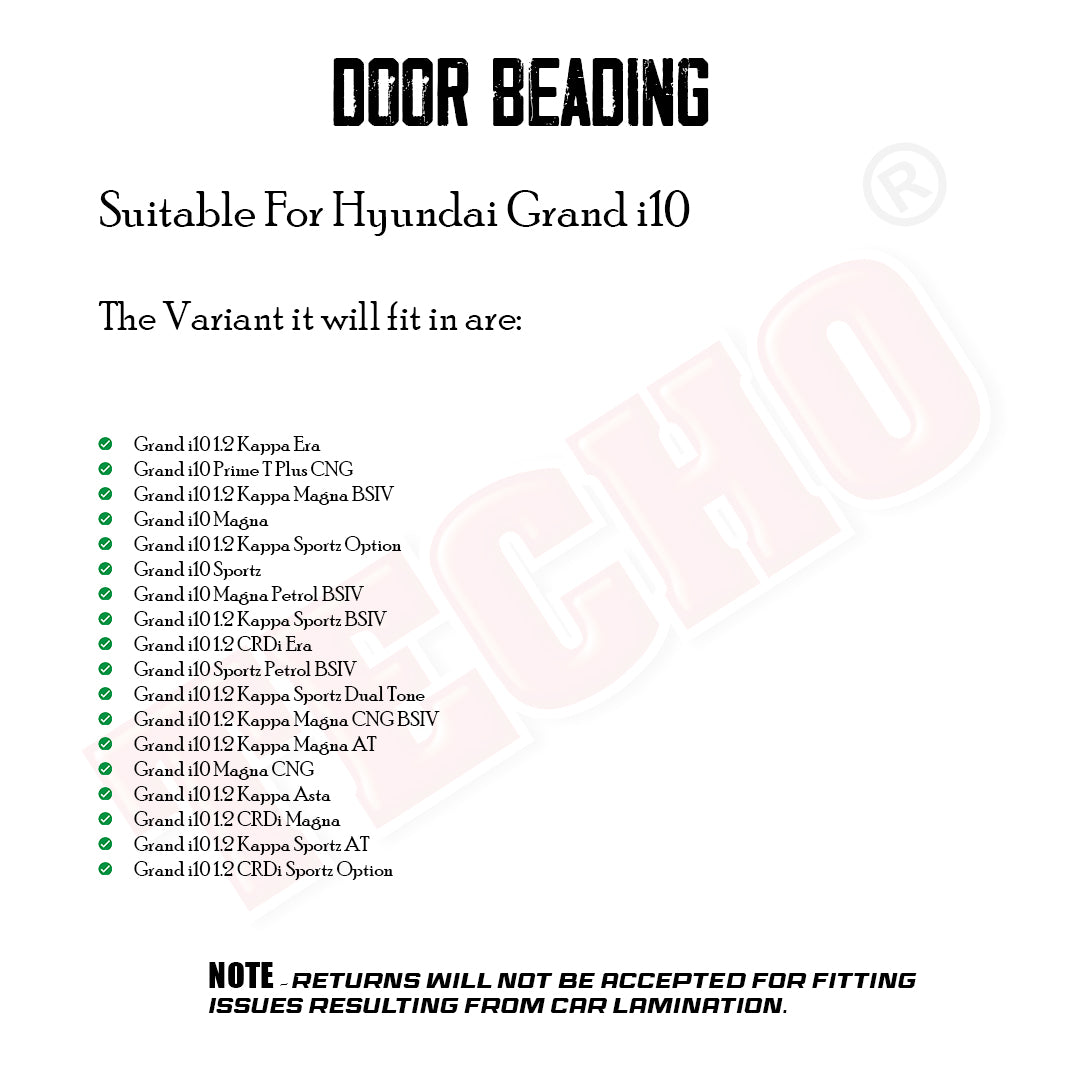 Hyundai i10 2007-2010 Door Beading