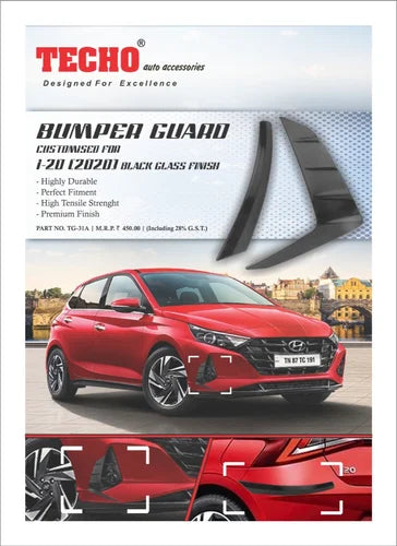 BUMPER GUARD FOR HYUNDAI I-20 BLACK 2020
