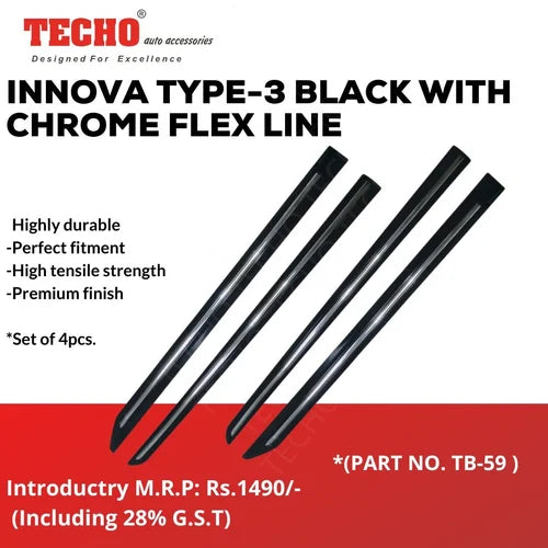 INNOVA TYPE-3 BLACK WITH CHROME FLEX  DOOR BEADING