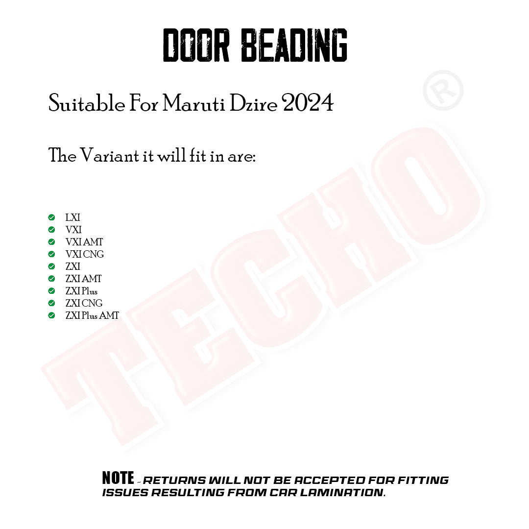 Maruti Dzire 2024+ Chrome Door Beading