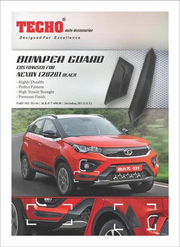 BUMPER GUARD FOR TATA NEXON BLACK GLASS FINISH 2022