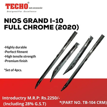 HYUNDAI NOISE GRAND I-10 FULL CHROME 2019 ONWARDS, SET OF 4 PCS  DOOR BEADING