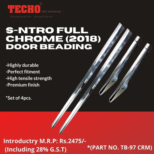 HYUNDAI S-NRTO FULL CHROME 2018 ONWARDS, SET OF 4 PCS  DOOR BEADING