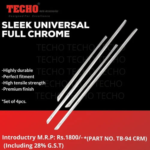 UNIVERSAL SLEEK FULL CHROME, SET OF 4 PCS  DOOR BEADING