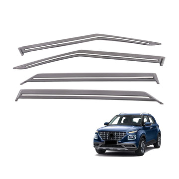 Hyundai Venue Door visor, 2019-2022, Chrome line, set of 4pcs