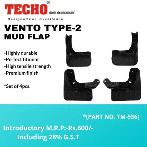 VOLKSWAGEN VENTO 2015 ONWARDS, SET OF 4 PCS  MUD GUARD