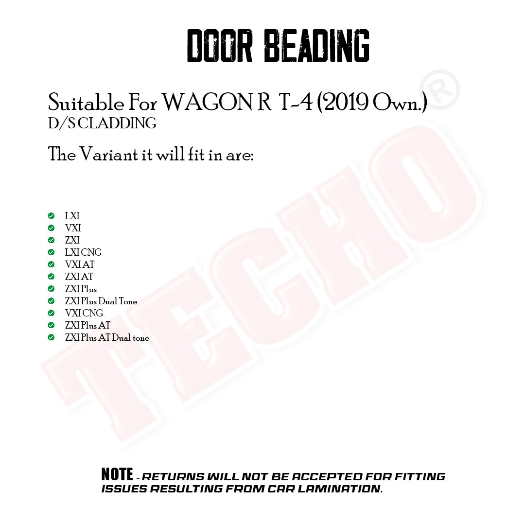 Maruti Wagon R 2019+ Cladding Door Beading