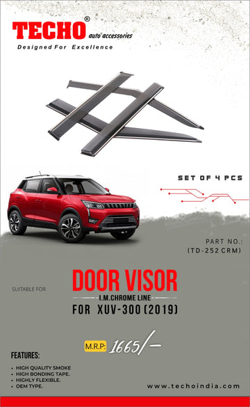 XUV-300 CHROME LINE 2019 ONWARDS, SET OF 4 PCS  DOOR VISOR