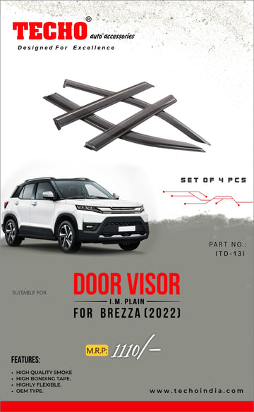 MARUTI BREZZA PLAIN  2022 ONWARDS, SET OF 4 PCS  DOOR VISOR