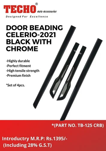 DOOR BEADING FOR MARUTI SUZUKI CELERIO BLACK WITH CHROME 2021